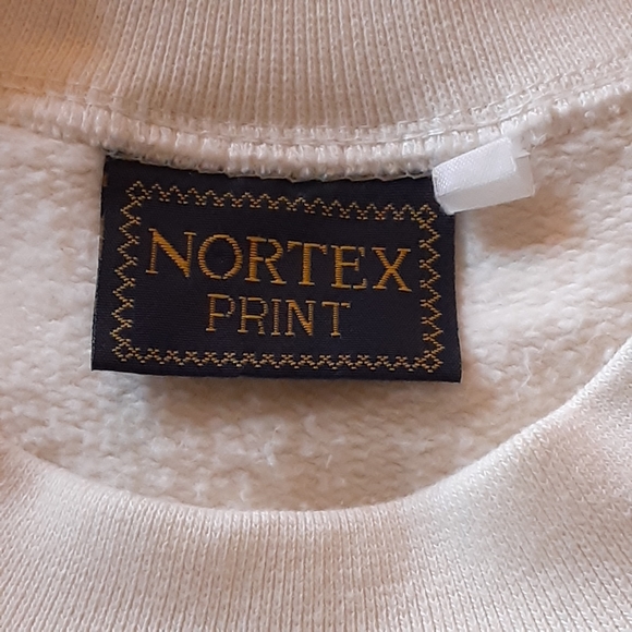 AMSTERDAM...HOLLAND Crest Cotton Blend Sweatshirt White on White NORTEX PRINT M - Picture 4 of 10